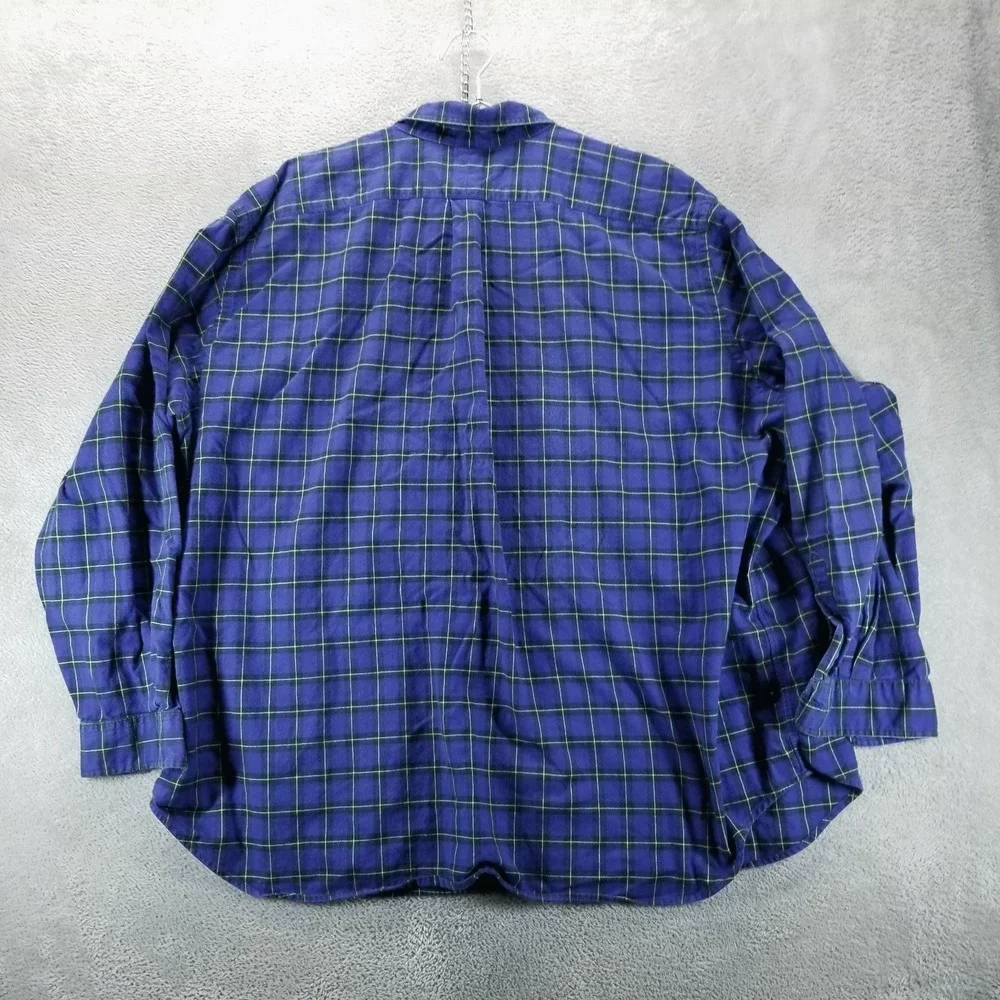 Polo Ralph‎ Lauren Shirt Mens 3XB Blue Plaid Button Up Long Sleeve Classic Fit